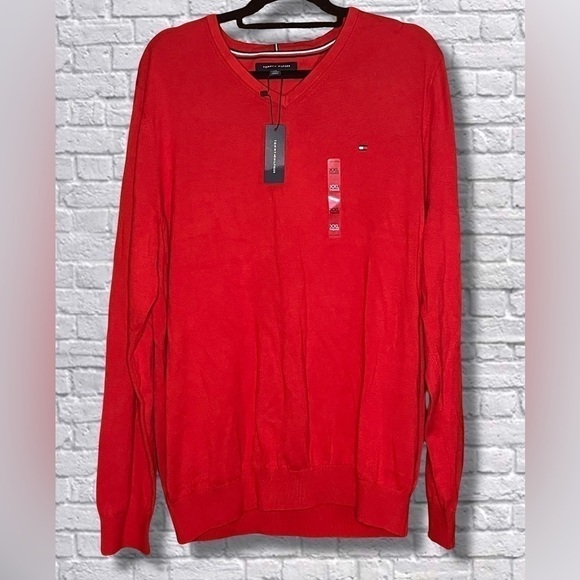 Tommy Hilfiger Combed-Cotton V-neck Sweater - Picture 2 of 6